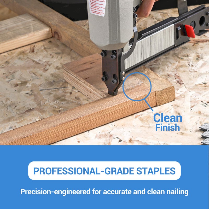 meite 18 Gauge 1/4-Inch Narrow Crown Staples, 1-1/4-Inch Length Heavy Duty Galvanized Upholstery Staples for Electric or Pneumatic Narrow Crown Stapler Guns (4,000 PCS) - Image 5